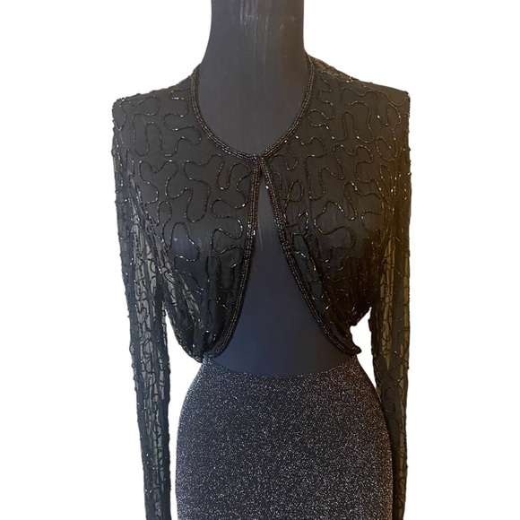 Vintage Sheer Beaded Tunic Top Blouse - Picture 6 of 15